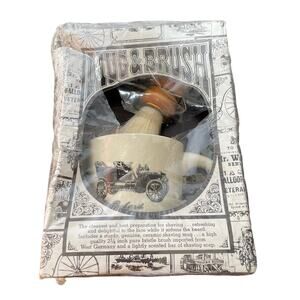 Vintage Shaving Mug & Brush w/ Soap Surrey Packard Car West Germany READ